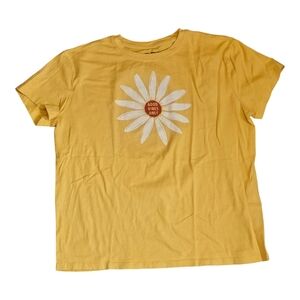 Cute Yellow Good Vibes Only Daisy Tee T-Shirt L